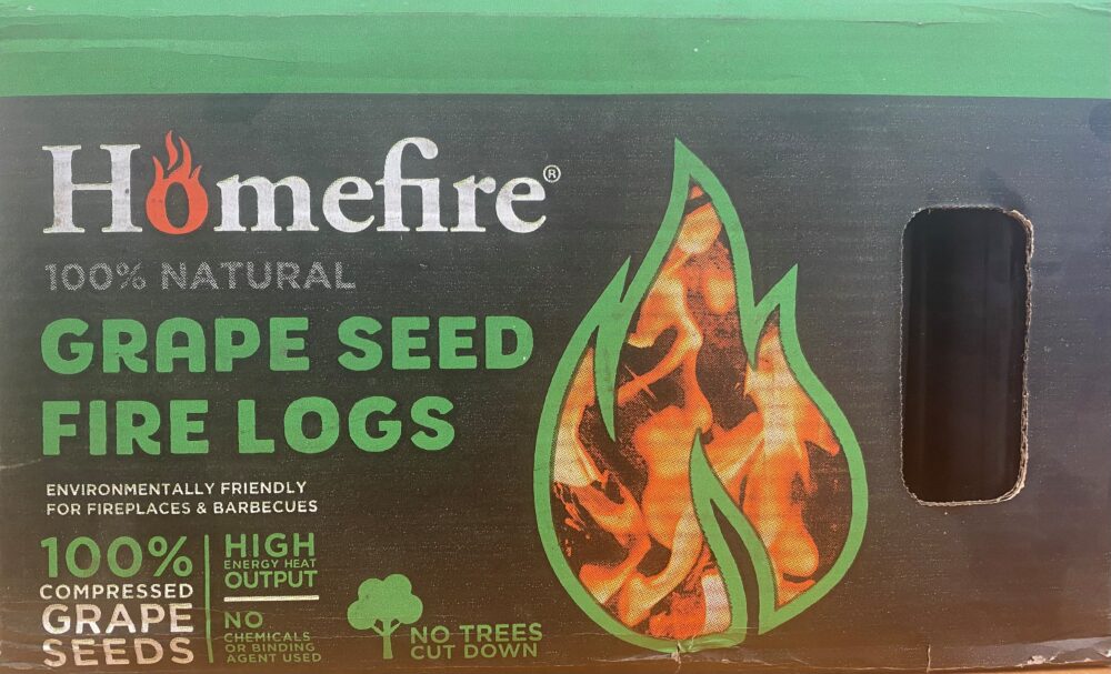 Homefire Grape Seed Fire Logs 5kg Red Horse Vale Fuels & Country