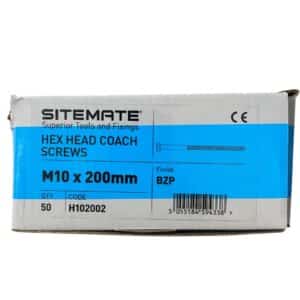 M10 x 200mm Coach Screw (Box)