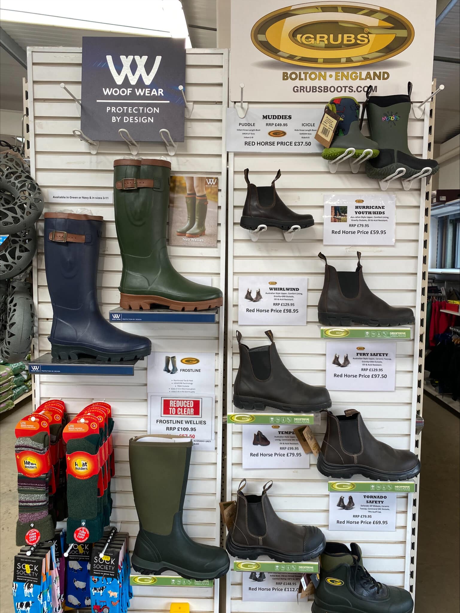 Range of safety footwear, wellies, kids riding boots & ladies country boots